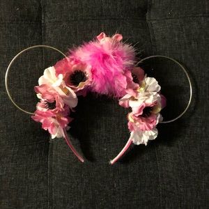 Floral fluffy piglet wire Minnie ears